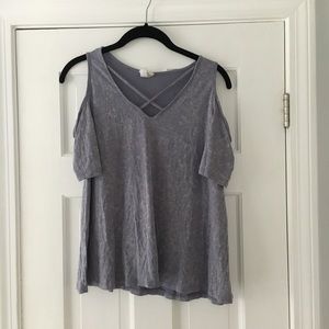 “Add to Bundle!* Purple cutout tee shirt